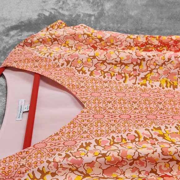 IzaacMizarahi Pink and orange print dress. - Picture 4 of 12